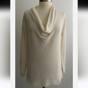 LOFT Cream Cowl Neck Sweater with Classic Style